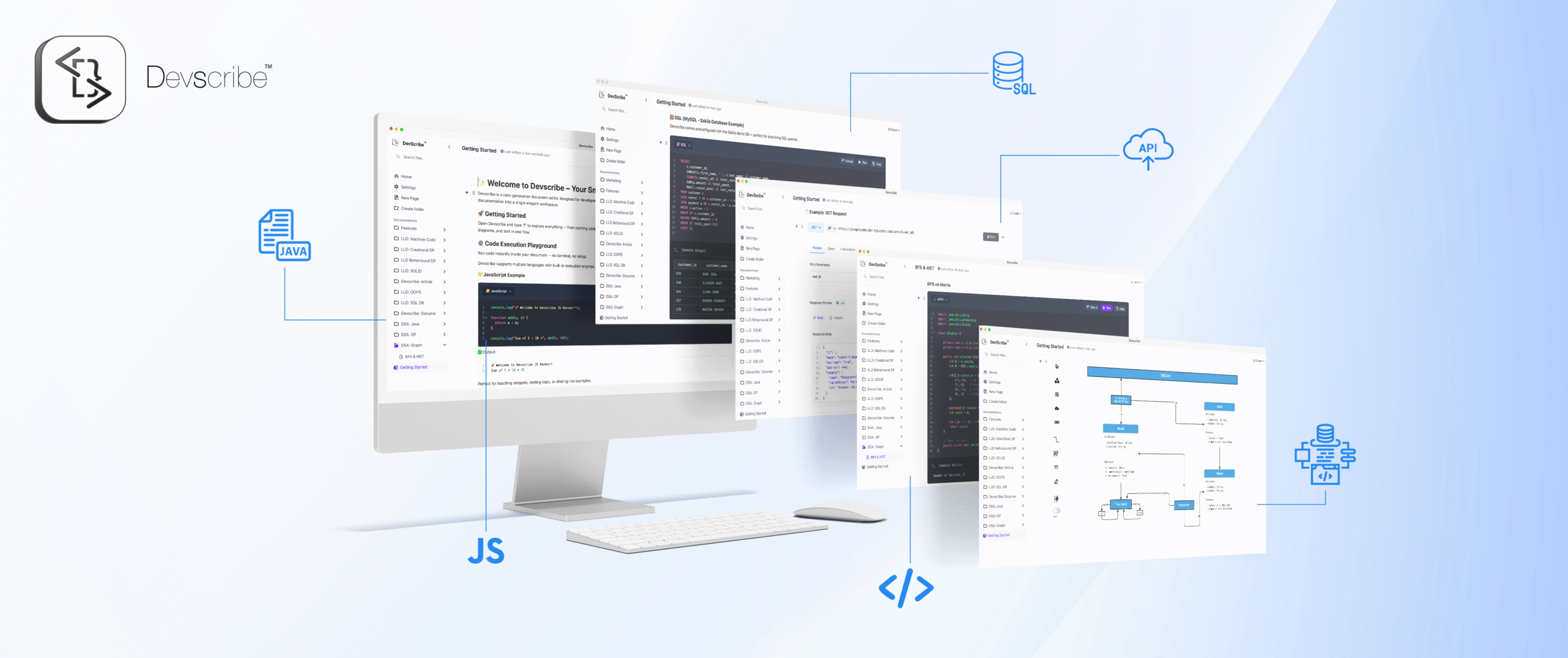 All-in-one developer workspace to code, document, and visualize SQL databases